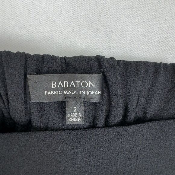 Aritzia Babaton Cohen Pants Womens 2 Black Cropped Dress Trousers Crepe Pleated - Picture 9 of 16